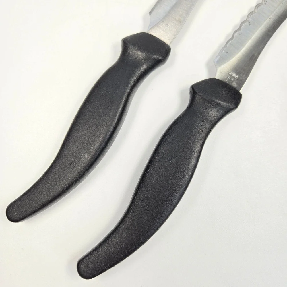 Miracle Blade III Perfection Series Steak Knives Set of 2 Stainless Black Handle